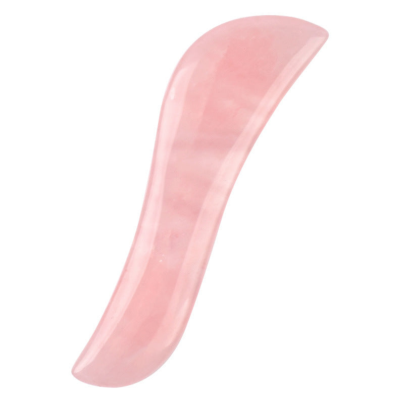 S Shape Jade Gua Sha Tool – Natural Rose Jade Stone for Neck and Eyes Massage S shape Lova body