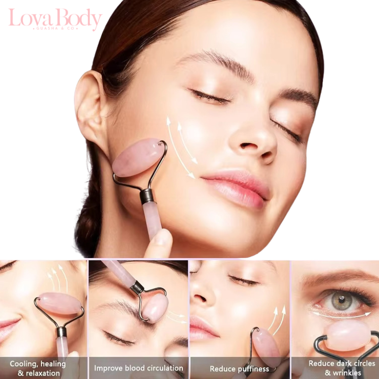 Jade Gua Sha Tool Roller Set - By Lova Body Lova body
