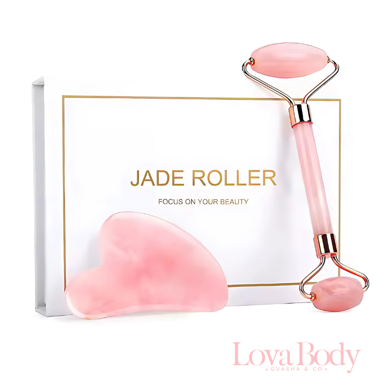 Jade Gua Sha Tool Roller Set - By Lova Body Lova body