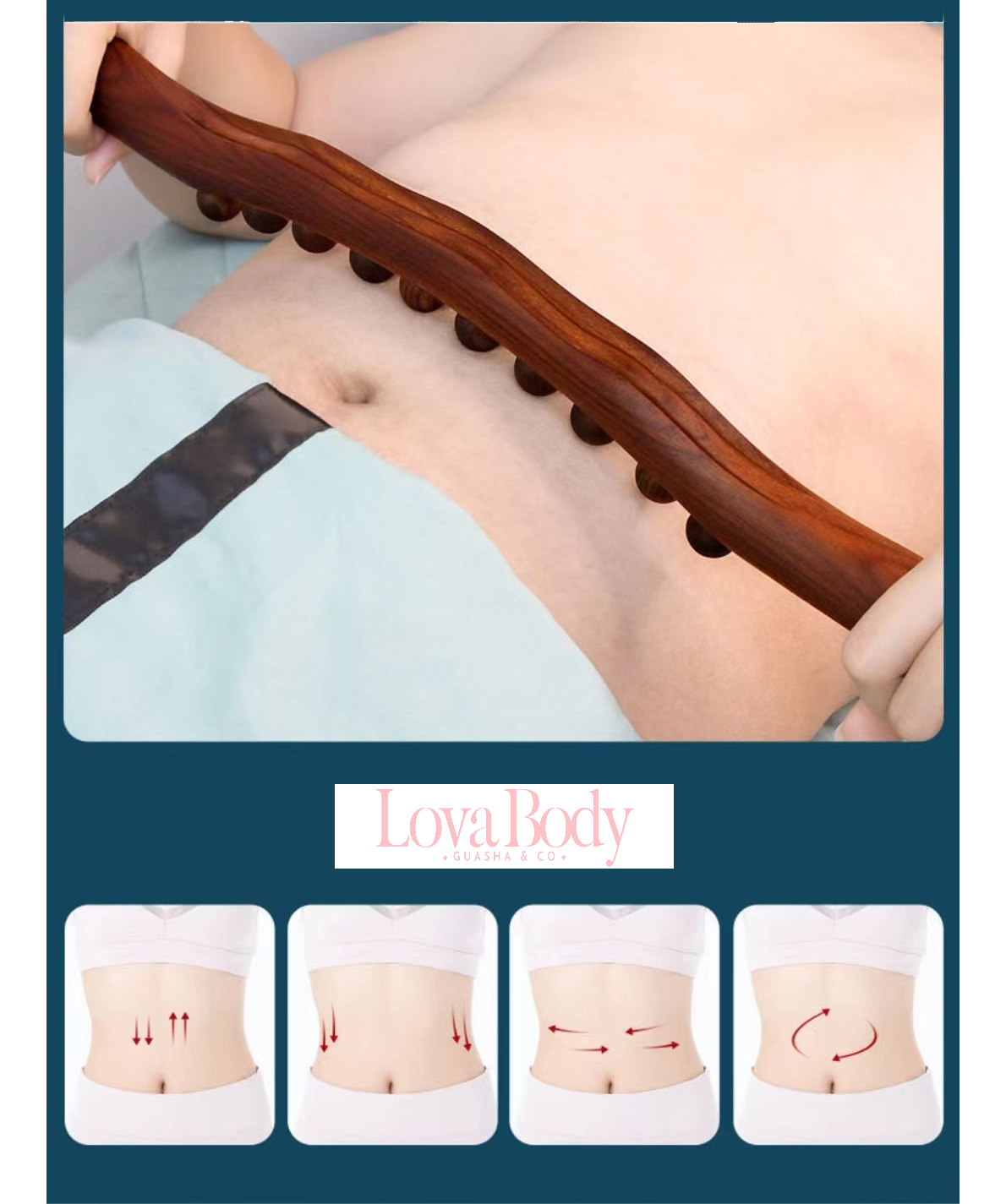 Lymphatic Drainage Self Massage Stick for Body - Lova Body (10 Beads) guasha-body