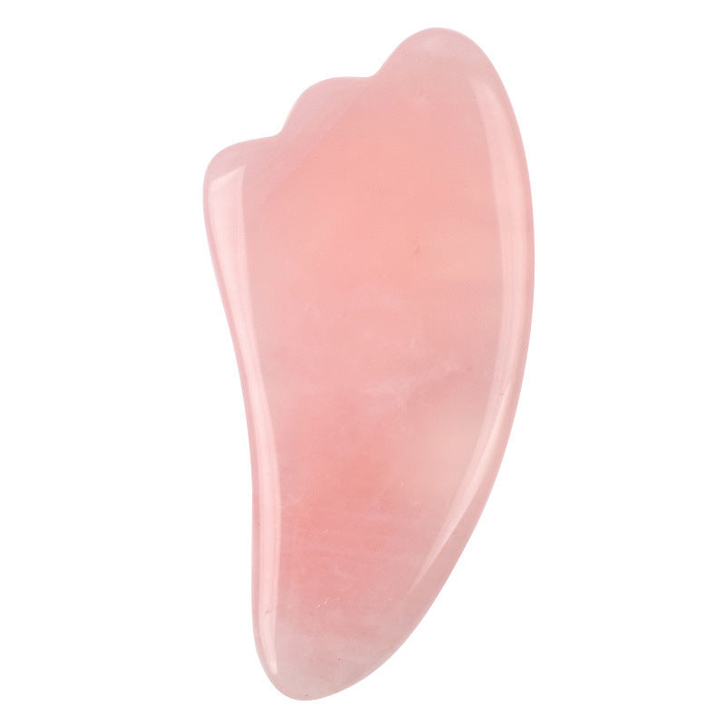 Plum Shape Gua Sha Tool – Natural Rose Jade Stone for Full-Body Massage and Skin Vitality Plum