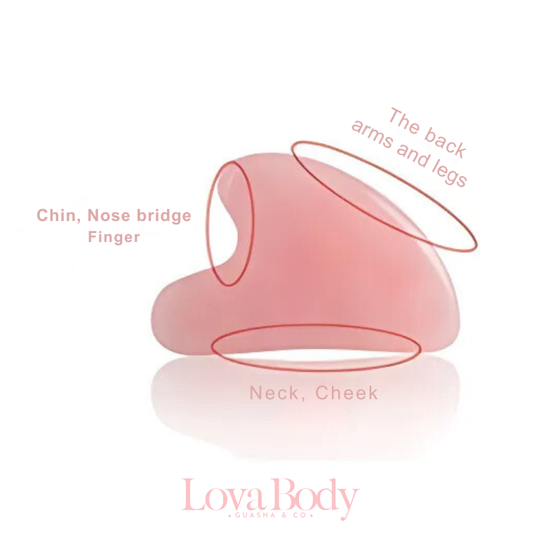 V shaped - Massage Gua Sha Tools Natural Rose Quartz - Lova Body