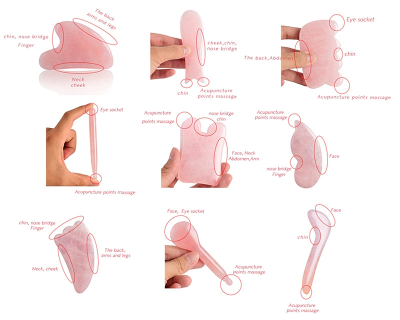 Dolphine Shape - Massage Gua Sha Tools Natural Rose Quartz Massage - Lova Body